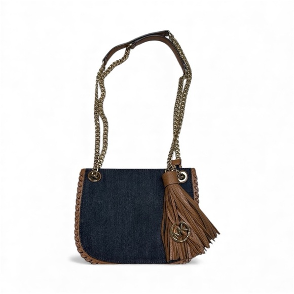 Michael Kors Handbags - Michael Kors Denim and brown leather Shoulder Bag